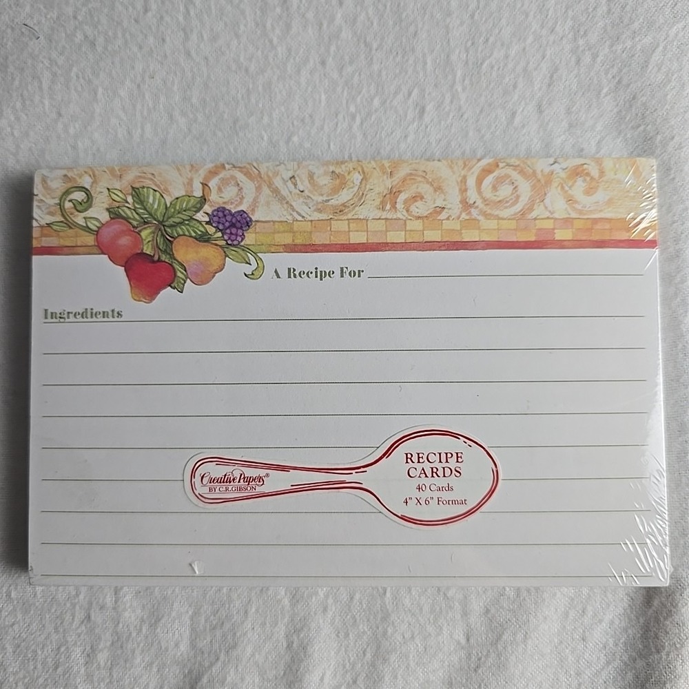 Creative Papers C.R. Gibson Judy Hand Fruit Blank 40 Recipe Cards Farmhouse